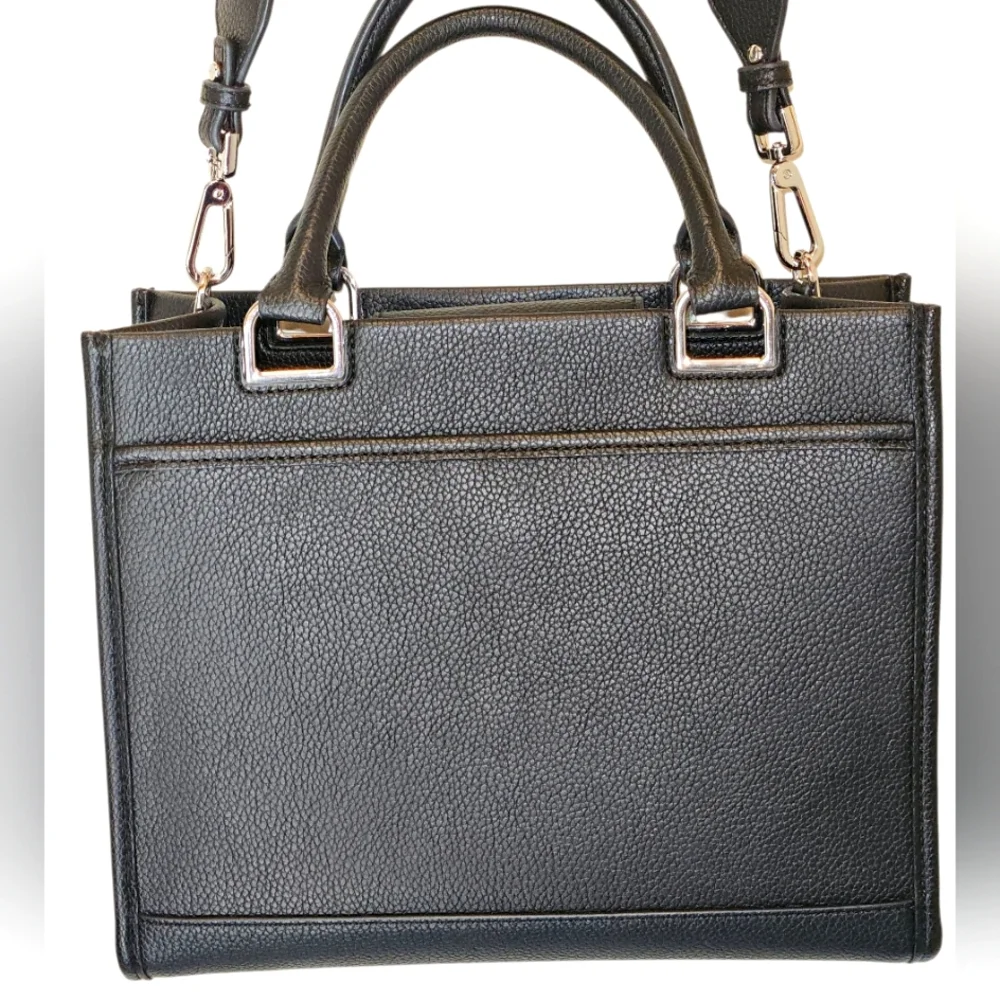 Calvin Klein Black and Chrom Leather Satchel Crossbody Bag Never Used